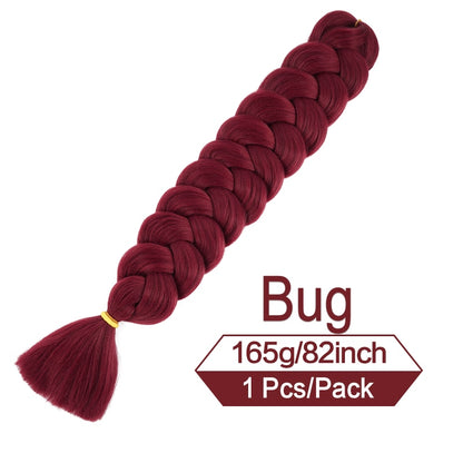 82 Zoll 165g/Pack Synthetische Häkelhaare Vorgedehnte Jumbo Flechthaar Hochtemperatur Faser Haarverlängerungen Für Box Zöpfe