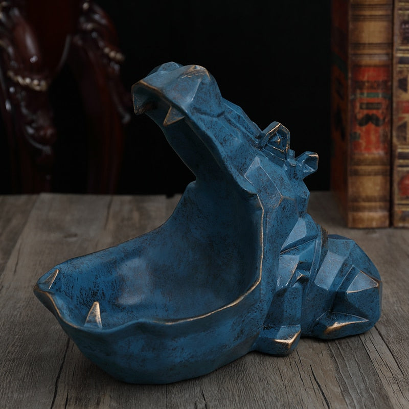 3D-Nilpferd, Statue, Dekorationszubehör, Schreibtisch, Skulptur, Aufbewahrungsbox, Tischdekoration, Miniaturfigur, dekorative Tierkunst