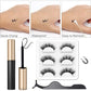 3 Paar 3D-magnetische Wimpern und flüssiger Eyeliner-Kit, natürlicher Look
