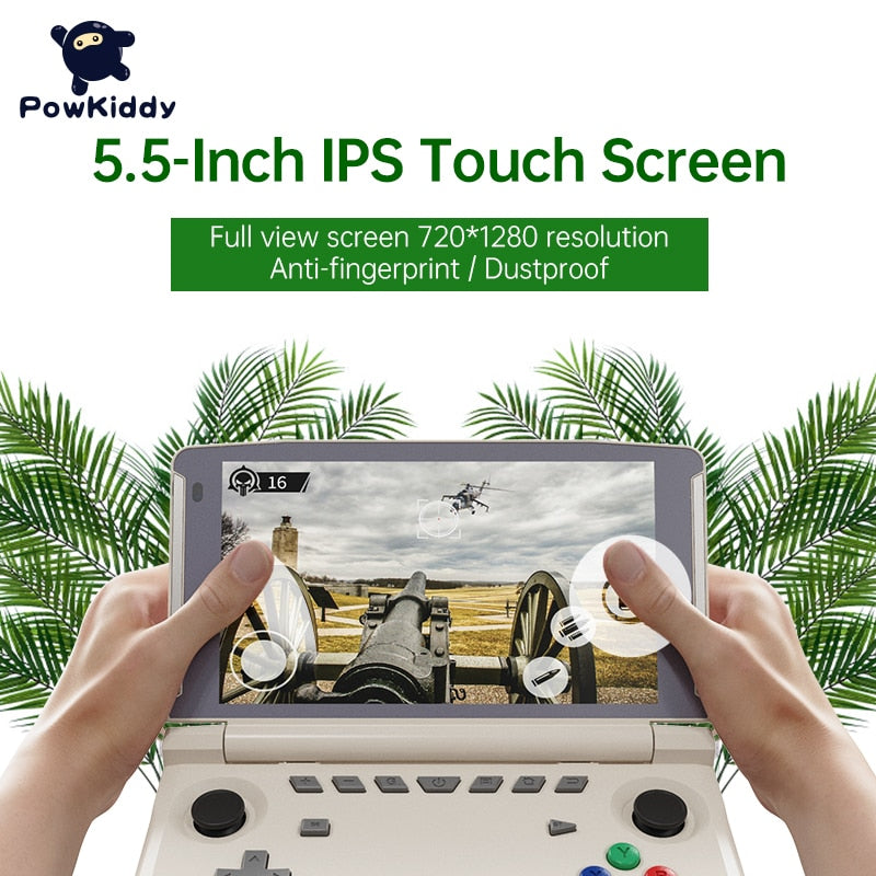 Neu Powkiddy X18S Android 11 5,5 Zoll Touch IPS Bildschirm Flip Handheld Spielkonsole, T618 Chip Mobile Game Players Ram 4GB Rom 64GB