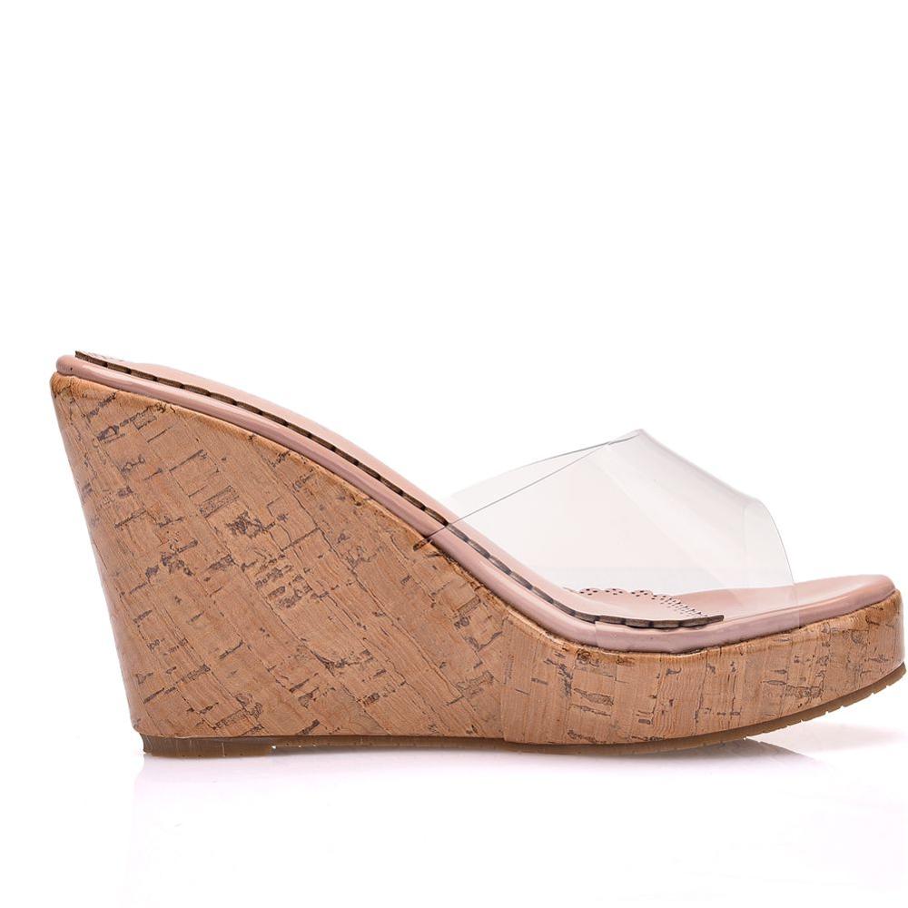 Crystal Queen Frauen Nude Casual Sandalen, Transparente High Heels Party Daily Pumps Schuhe