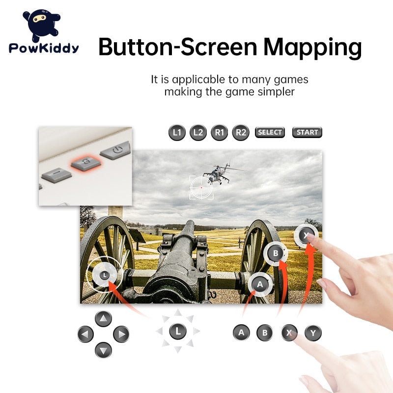 Neu Powkiddy X18S Android 11 5,5 Zoll Touch IPS Bildschirm Flip Handheld Spielkonsole, T618 Chip Mobile Game Players Ram 4GB Rom 64GB