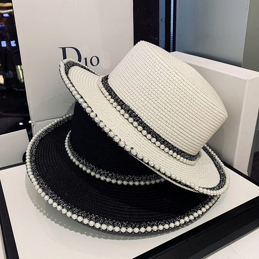Hüte Pailletten Hütte für Damen, Damen Casual Panama Sonnenhut