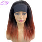 African Straight Headband Wigs Natural Black Medium Length Hairstyle Women's Wig Afro Kinky Free Part Daily Wear Ladies Hair