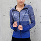 Reißverschluss Fitness Kleidung mit Hut, lange nahtlose Yoga Shirt