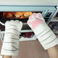 Ofenhandschuhe mit Cartoon-Motiv, 3D-Katzenpfoten, hitzebeständig, rutschfest, Backhandschuhe, lange Baumwoll-Küchen- und Mikrowellen-Isolierhandschuhe