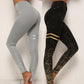 Schwarze Yogahose, schnell trocknende Leggings für Damen