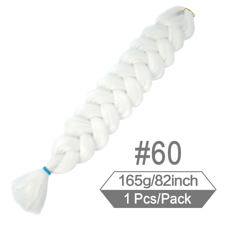 82 Zoll 165g/Pack Synthetische Häkelhaare Vorgedehnte Jumbo Flechthaar Hochtemperatur Faser Haarverlängerungen Für Box Zöpfe