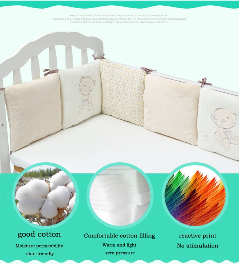 6 Stück/Set Kinderbett Nestchen Baby Kopfschutz in der Krippe, Babybett Schutz