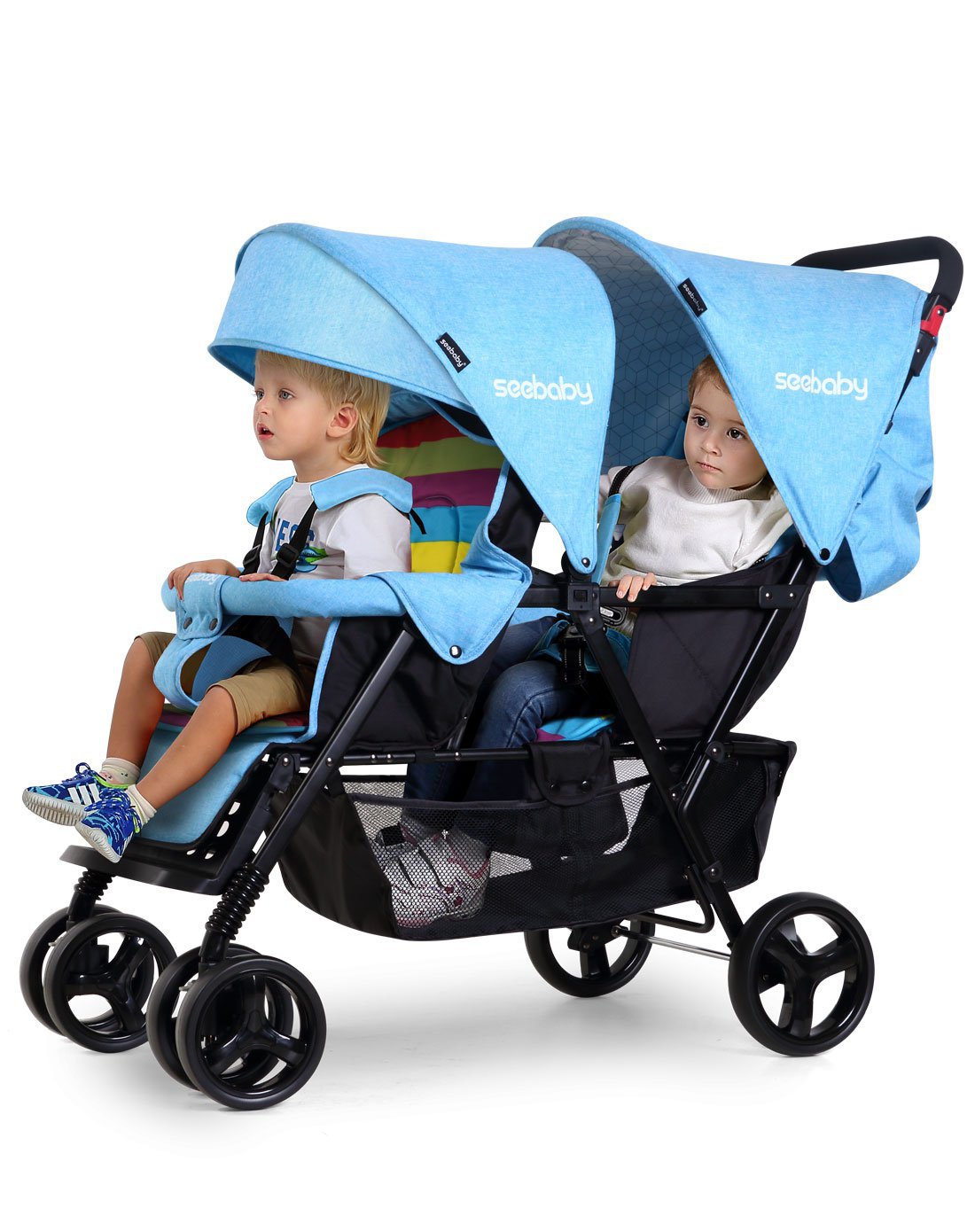 Baby Kinderwagen bequem & einfach für Zwillinge, 2022 Neue purle Farbe