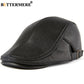Herren Echtleder Baskenmütze, Herbst / Winter Männlich Braun Verstellbare Hochwertige Gatsby Baskenmütze Caps