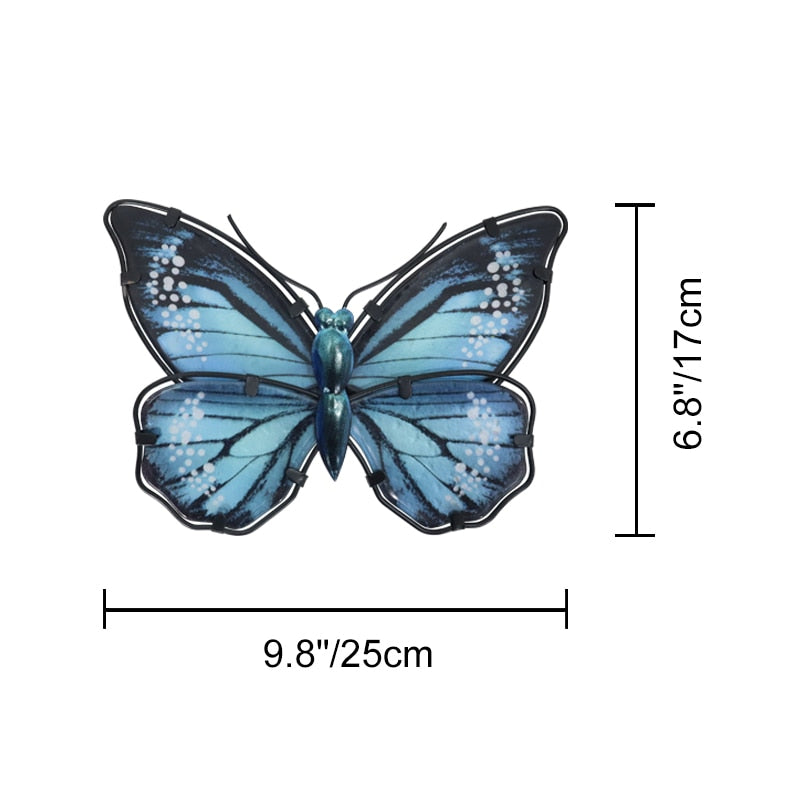 Home Decor Metallschmetterling mit GlassWall Artwork für Gartendekoration, Tierstatuen und Skulpturen für den Garten