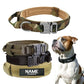 Hundehalsband mit Hundemarke Nylon, verstellbar, militärisch, taktisch, großes Hundehalsband mit Griff, Training, Laufen, Hundehalsband, personalisierbar
