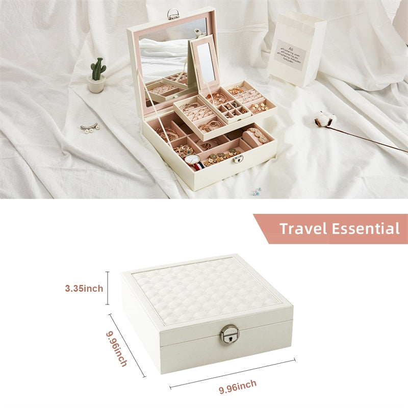 Schmuckschatulle aus Leder mit Mini-Reise-Aufbewahrungsbox