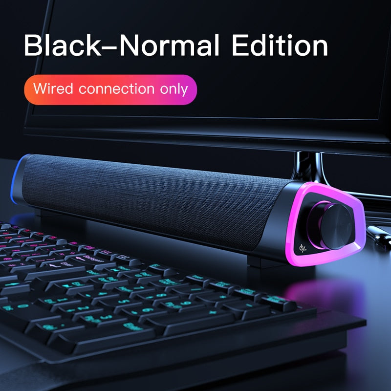 3D Surround Soundbar Bluetooth 5.0 Lautsprecher Kabelgebundene Computer-Lautsprecher Stereo Subwoofer Soundbar für Laptop PC Theater TV Aux 3.5mm