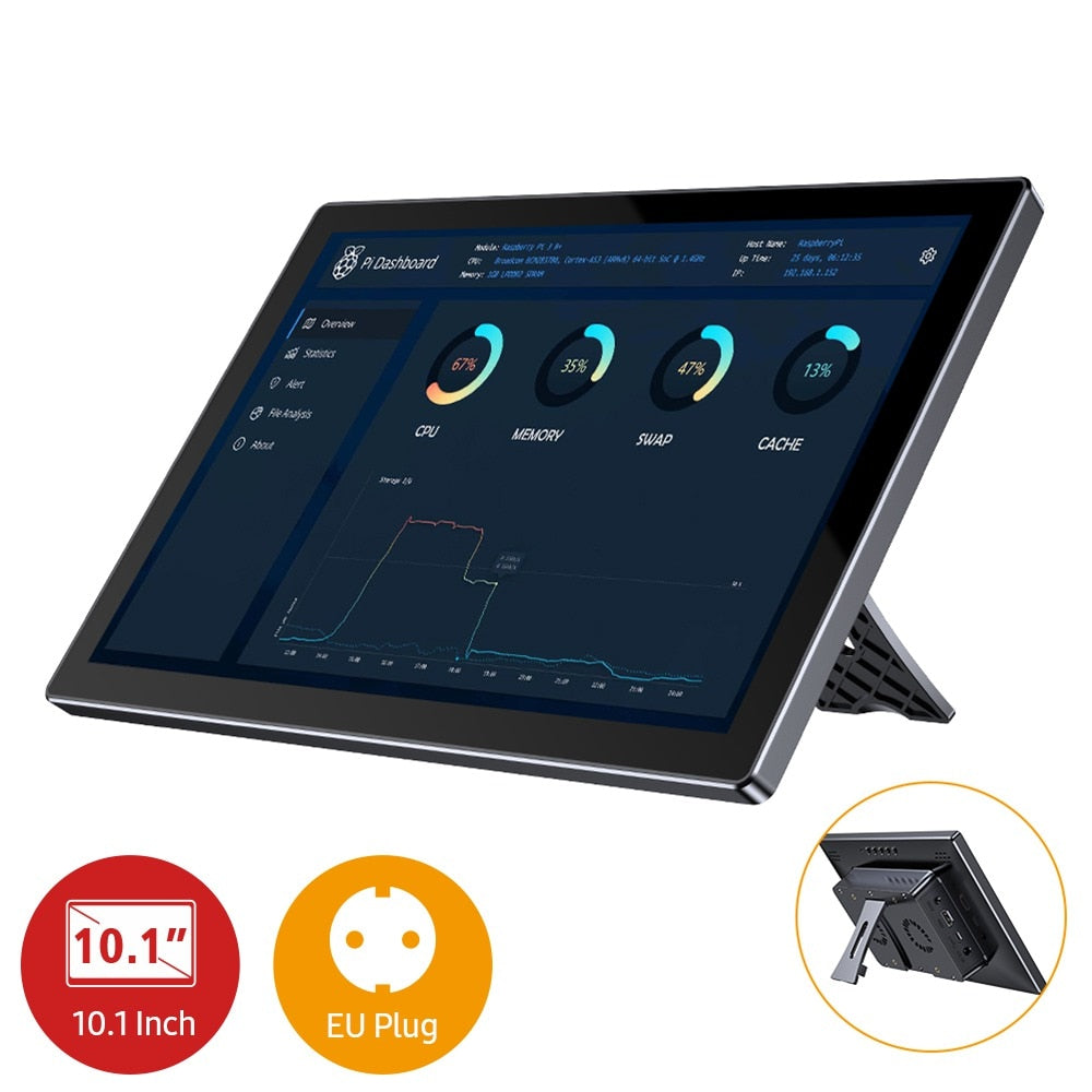 Raspberry Pi Gehäuse mit TouchScreen &amp, Lüfter EVICIV 7-10, Tragbarer Monitor RasPi 4, Touch Screen USB C HDMI RPi Display Rasberry 3 Kit