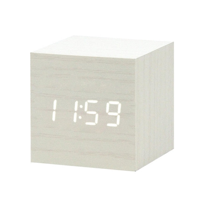 Dual Display Smart Digital LED, Wecker Temperatur Sprachsteuerung, Multifunktions-elektronischer Kalender