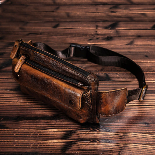 Rindsleder Gürteltasche, Brust Sling Bag Design