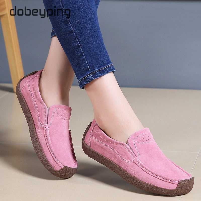 Wildleder Damen Turnschuhe, Mokassins Damenschuhe