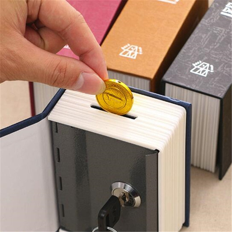 Kreatives Wörterbuch-Spardosen, Sparschwein mit Schloss, versteckte geheime Sicherheit Safe Lock Cash Coin