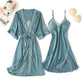 Spitzenbesatz Sexy Hochzeitsdame  Robe -Anzug, Kimono Bademantel Kleid für Mini Nachtwäsche & Intime Dessous