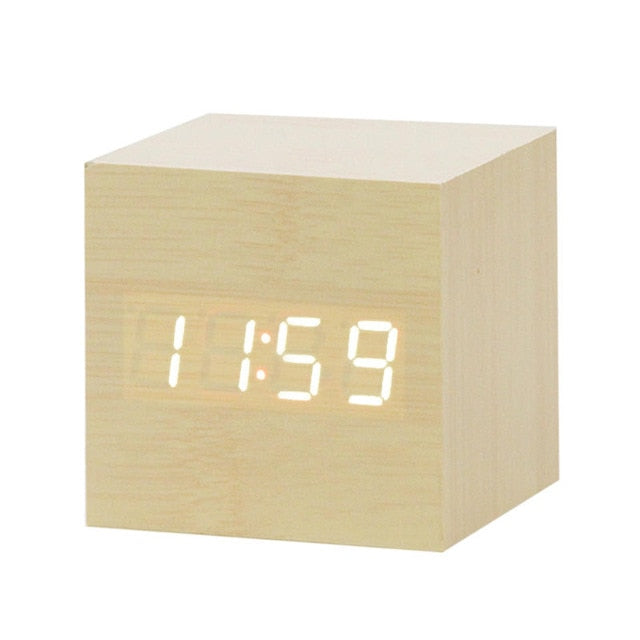 Dual Display Smart Digital LED, Wecker Temperatur Sprachsteuerung, Multifunktions-elektronischer Kalender