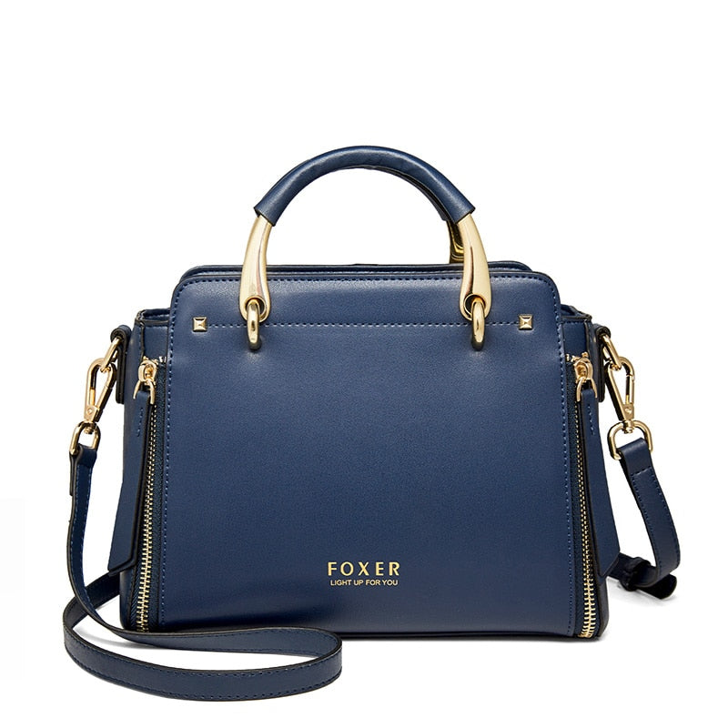 FOXER Handtaschen für Damen, echtes Leder, Umhängetasche
