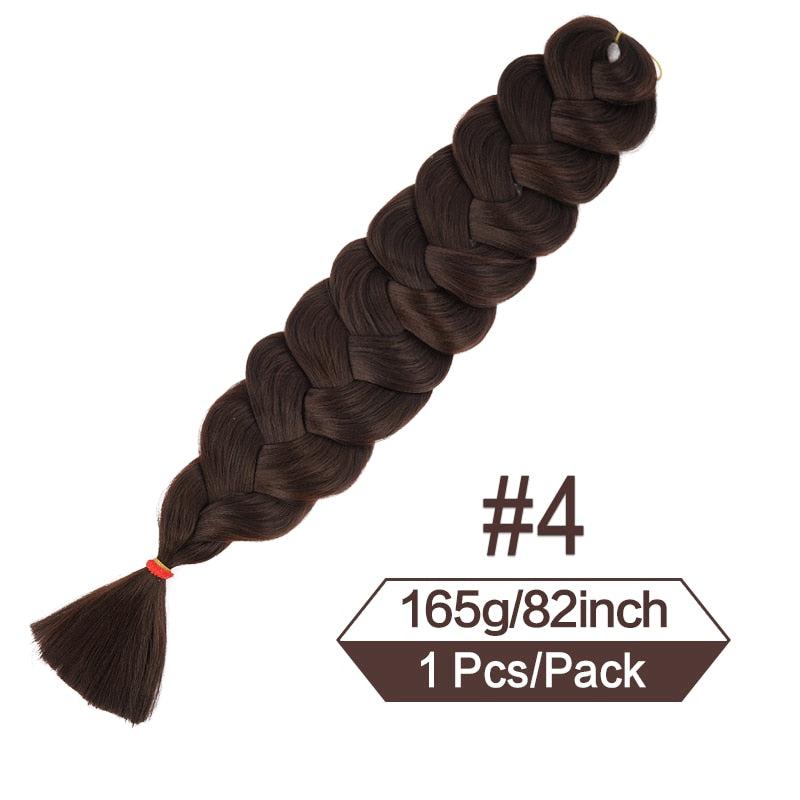 82 Zoll 165g/Pack Synthetische Häkelhaare Vorgedehnte Jumbo Flechthaar Hochtemperatur Faser Haarverlängerungen Für Box Zöpfe