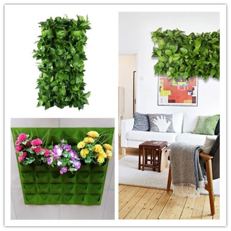 6/7/12 Taschen, Wandbehang, Pflanzgefäß, grün, Pflanzbeutel, Pflanzgefäß, vertikaler Garten, Gemüse, lebende Gartentasche, Sämling, wachsender Beutel, Topf