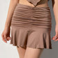 Lässiger Rock, plissierte Minirock mit hoher Taille