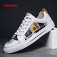 Graffiti Gelb Weiß Sneakers für Frauen, Flache Sport- und Freizeitschuhe, style Vulkanisiert