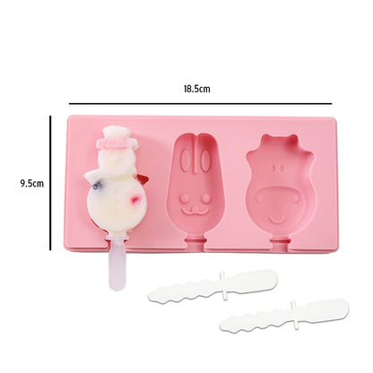 Silikon-Eisform mit Deckel Tierform, Dessert-Eisform mit wiederverwendbarem Eis am Stiel