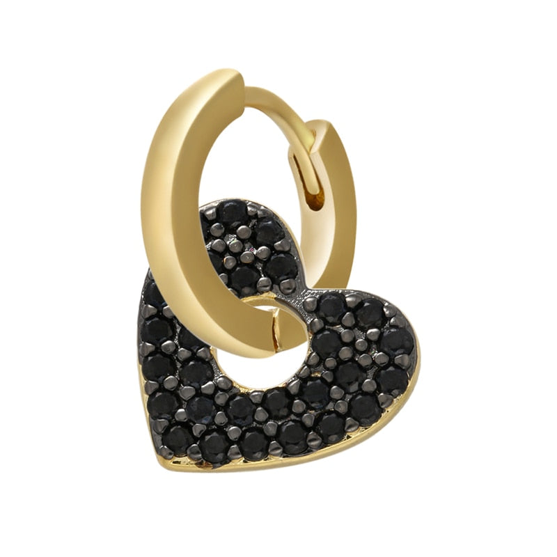 1 stück CZ kristall kleine creolen Exquisite Gold Farbe Stern-Herz, nette Damen Ohrringe für Geschenke