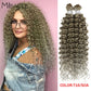 Afro Kinky Curly Hair Wave Synthetisches Haar Hitzebeständig Deep Wave Hair Bundles Extensions Braun 2Pcs / Lot 26Inch