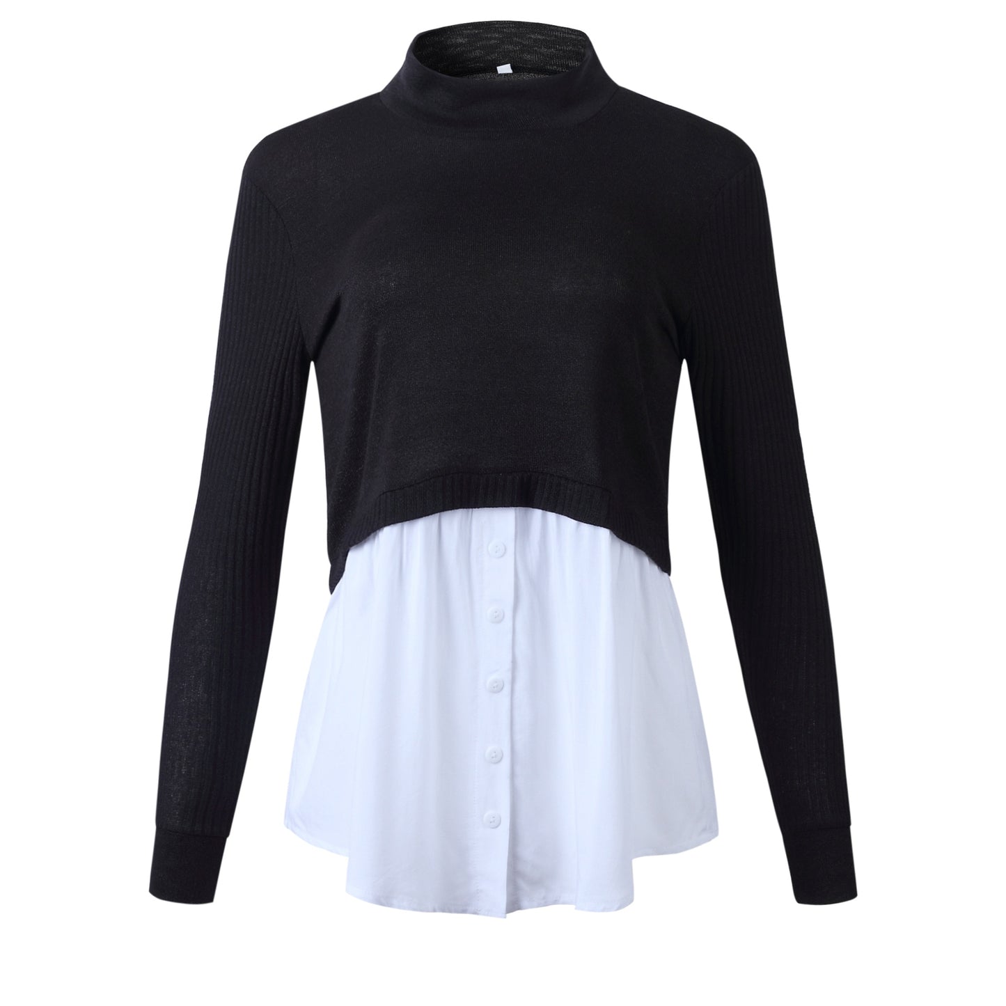 Herbst Winter Schwarz gestrickte Frauen Rollkragenpullover