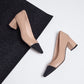 Damenschuhe Kleiner Mittlerer Absatz, elegant, Echtleder für Büroarbeit , Komfortschuhe