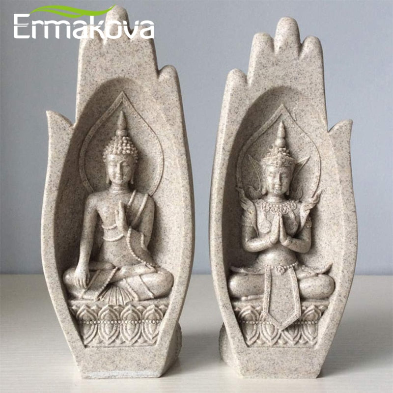 2 Stücke Buddha Statue Hände Skulpturen, Mönch Figur Tathagata Indien Yoga Fengshui Heimdekoration