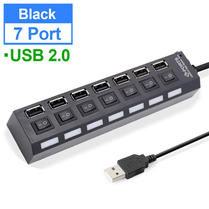 USB HUB 3.0 2.0 Multi 4 7 USB Port Splitter mit Netzteil für PC Computer Notebook Laptops Zubehör Mehrere USB Hab