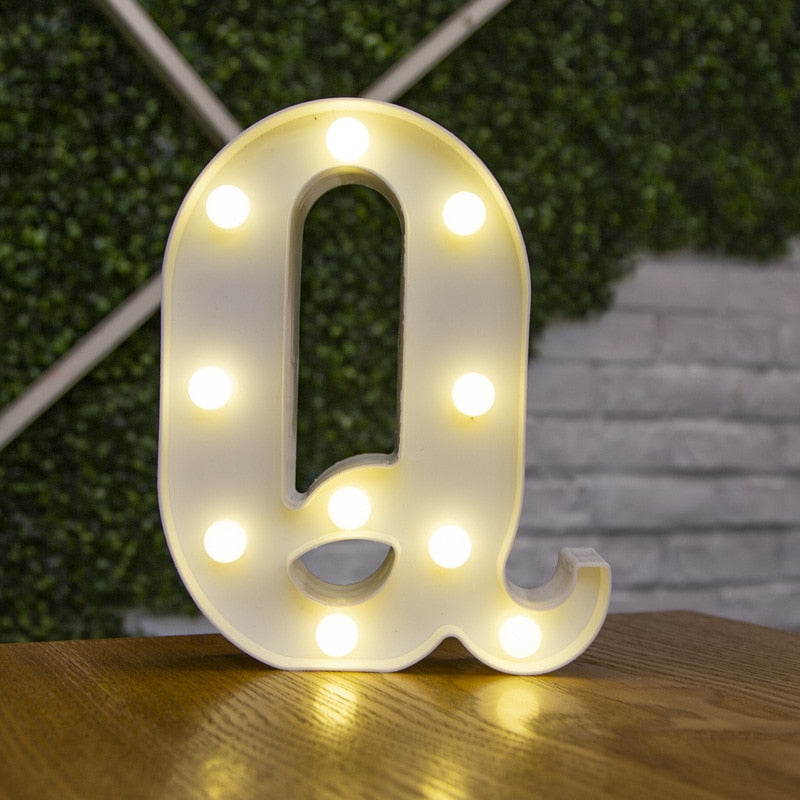 Alphabet Buchstaben LED-Leuchten, Leuchtzahl Lampe, Dekor Batterie, Nachtlicht für Zuhause Hochzeit Geburtstag Weihnachtsfeier Dekoration