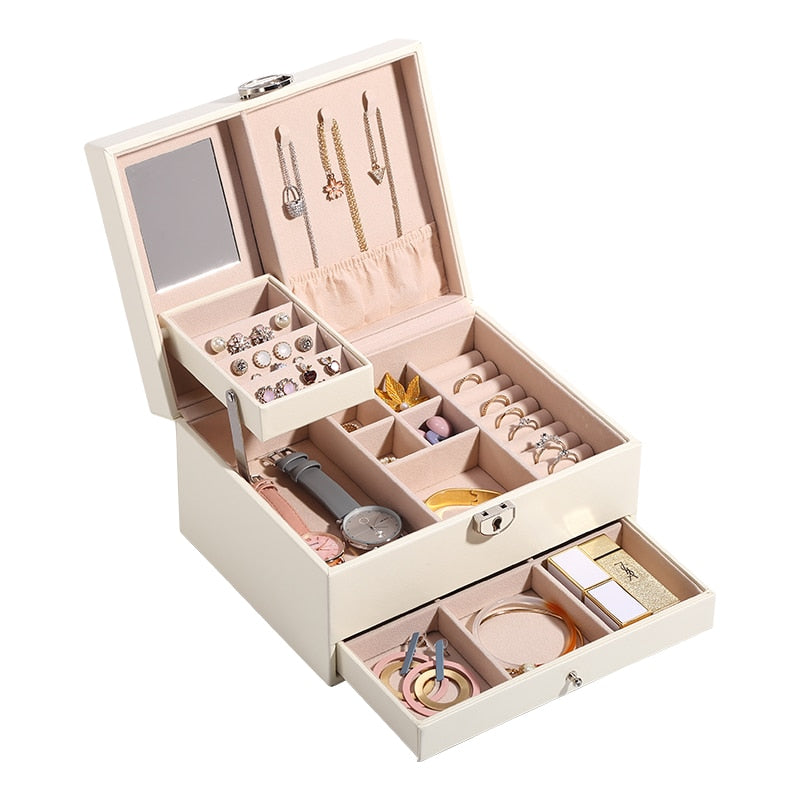 Schmuckschatulle aus Leder mit Mini-Reise-Aufbewahrungsbox
