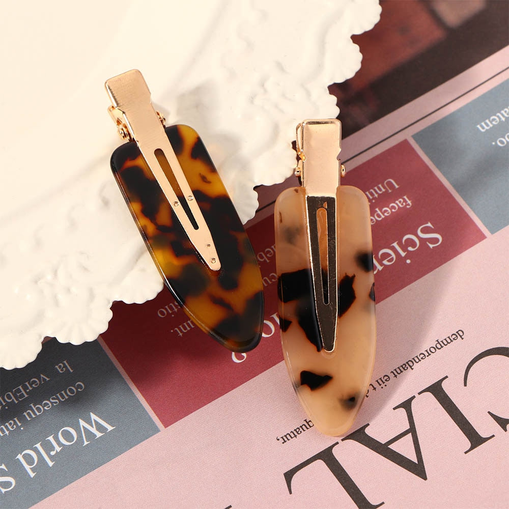 1 stück einfache Wild Leopard Nahtlose Haarspange, Acetat Blatt Keine Biegung, Haarnadeln / Haarstyling-werkzeug