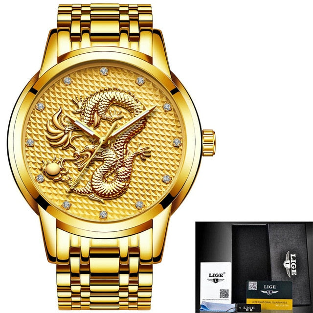 LIGE Women Watches Women Fashion Watch 2022 Classic Ladies Watch Luxury Brand Diamond Quartz Gold Wrist Watch Gift For Women+Box