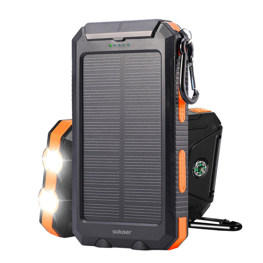 20000 mAh Power Bank, Wasserdichte Solar Power Externe Batterie, Schnelles Handyladegerät für Samsung, iPhone, Xiaomi