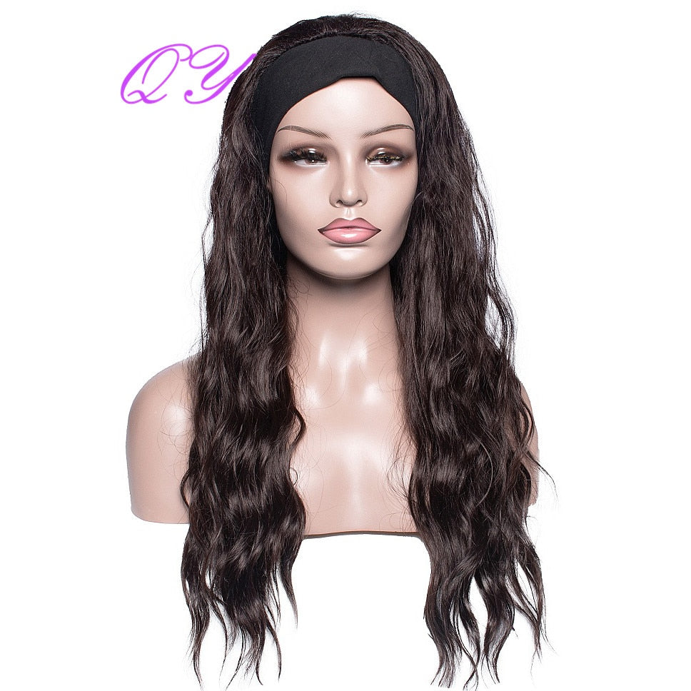 Hair Big Afro Kinky Curly Stirnband Perücken für Frauen Synthetisches Haar Perücken Turban Wrap Hair Style