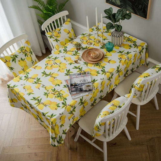 Tischdecke Zitronendruckmuster, Kleine frische gelbe Tischdecke, Rechteckige Esstischdecke