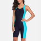 Einteiliger Damen-Pro-Sport-Badeanzug, Boyleg, knielang, Sport-Badeanzug
