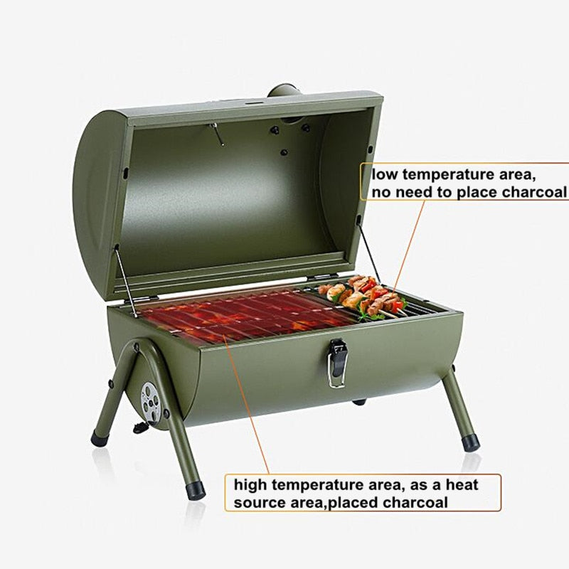 Tragbarer Outdoor-BBQ-Grill für 2–4 Personen, Terrasse, Camping, Picknick, Grillofen
