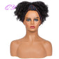 Hair Big Afro Kinky Curly Stirnband Perücken für Frauen Synthetisches Haar Perücken Turban Wrap Hair Style