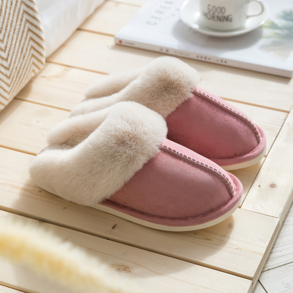 Damen Pantoffel Hausschuhe Warm plush