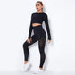 Workout-Sets für Frauen, 2-teiliges, nahtloses Yoga-Outfit, Trainingsanzug, hoch taillierte Leggings und Crop-Top-Fitness-Kleidungsset